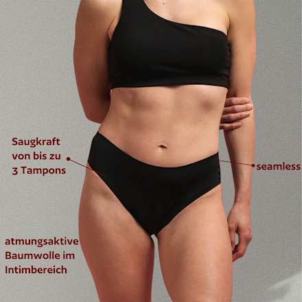 Periodenunterwäsche Slip Cheeky Schwarz Gr. S, 1 St