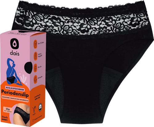 Menstruatieonderbroek kant zwart maat M, 1 stuk