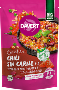 Fertiggericht, Chili sin Carne, 80 g Davert