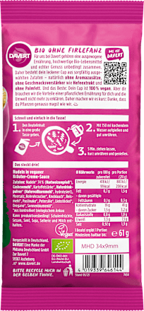 Fertiggericht, Noodle Cup Kräuter-Creme-Sauce, 61 g