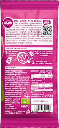 Fertiggericht, Noodle Cup Lauch-Creme-Sauce mit Erbsenhack, 58 g