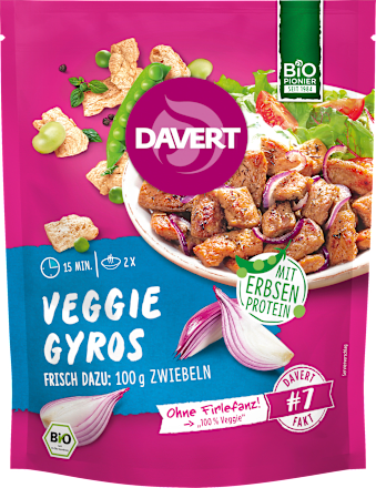 Fertiggericht, Veggie Gyros mit Erbsenprotein, 68 g