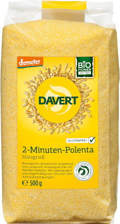 Grieß, 2- Minuten-Polenta, glutenfrei, 500 g Davert