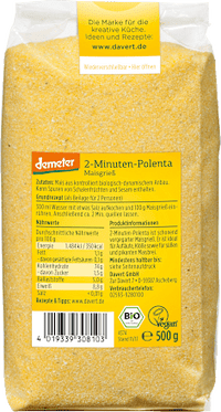 Grieß, 2- Minuten-Polenta, glutenfrei, 500 g Davert