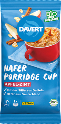 Porridge Cup, Hafer Apfel-Zimt, 65 g