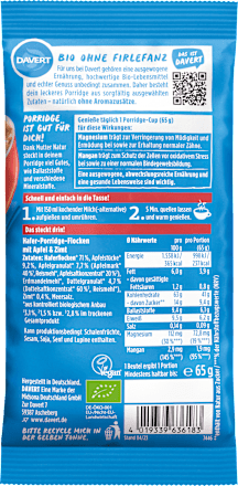 Porridge Cup, Hafer Apfel-Zimt, 65 g