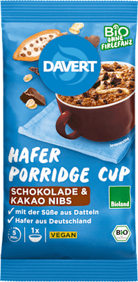 Porridge Cup, Hafer Schokolade mit Kakao Nibs, 65 g