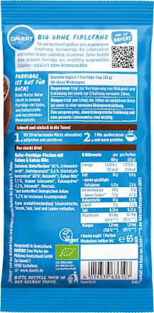 Porridge Cup, Hafer Schokolade mit Kakao Nibs, 65 g