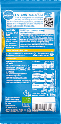 Porridge Cup, Vanille, glutenfrei, 65 g