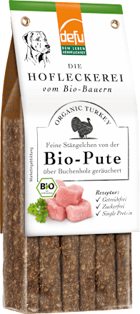 Hundeleckerli feine Stängelchen Bio Pute, die Hofleckerei, 125 g