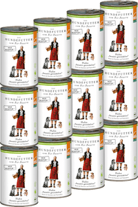 Nassfutter Hund mit Bio Huhn sensitiv getreidefrei, Multipack (12x410 g), 4,92 kg
