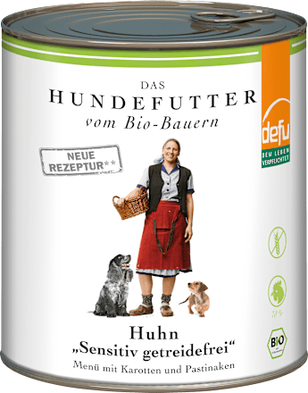 Nassfutter Hund mit Bio Huhn sensitiv getreidefrei, 820 g