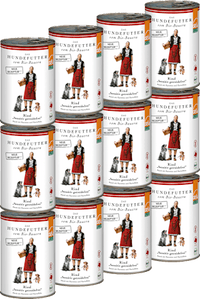 Nassfutter Hund mit Bio Rind sensitiv getreidefrei, Multipack (12x410 g), 4,92 kg