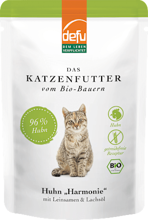 Nat kattenvoer met biologische kip, lijnzaad &amp; zalmolie, Chicken Harmony, 85 g