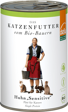 Nat kattenvoer gevoelig met biologische kip, 410 g