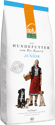 Droog hondenvoer voor puppy's met biologisch gevogelte, Junior, 12,5 kg