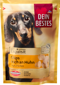 Hundeleckerli Chips, reich an Huhn, Exquisit, 80 g