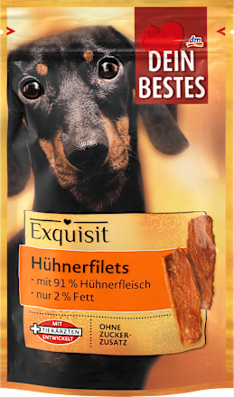 Hundeleckerli Hühnerfilets, Exquisit, 80 g