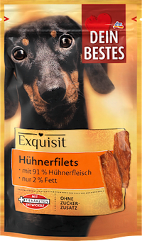 Hundeleckerli Hühnerfilets, Exquisit, 80 g
