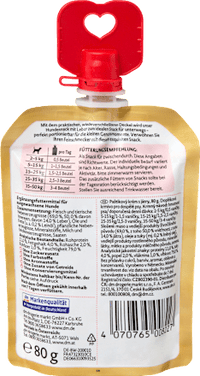 Hundeleckerli kernige Pastetencreme reich an Leber, Exquisit, 80 g