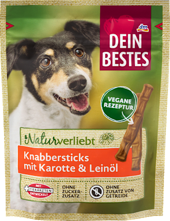 Hondensnacks, knabbelstokjes met wortel, natuurlijk, veganistisch, 60 g