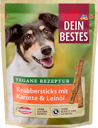 Hundeleckerli, Knabbersticks mit Karotte & Leinöl, Naturverliebt