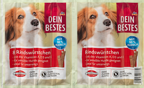 Hondensnacks Rundvleesworstjes (8 stuks), 88 g