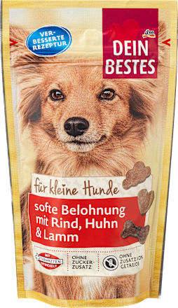 Zachte hondensnacks met rundvlees, kip en lam voor kleine honden, 60 g