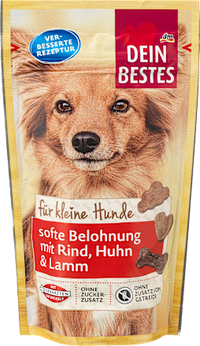 Hundeleckerli softe Belohnung mit Rind, Huhn & Lamm für kleine Hunde, 60 g