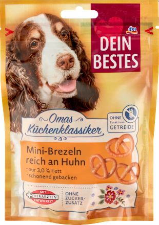 Hundeleckerlie Mini-Brezeln reich an Huhn, Omas Küchenklassiker, 80 g
