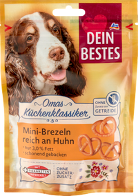 Hundeleckerlie Mini-Brezeln reich an Huhn, Omas Küchenklassiker, 80 g