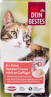 Katzenleckerli Cremesnack reich an Geflügel, Spezial Niere (6x16 g), 96 g