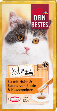 Katzenleckerli Huhn mit Biotin & Katzenminze, Schnurr (8 Stück), 120 g