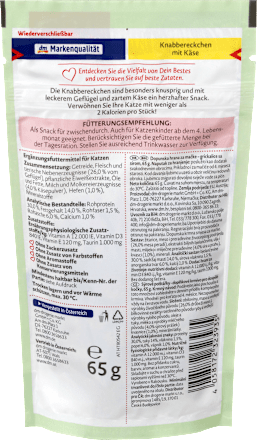 Kattensnacks met kaas, 65 g