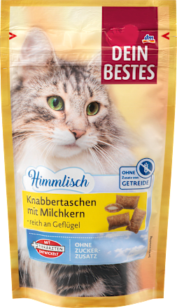 Kattensnacks, knabbelzakjes met melkkern, Hemels, 50 g