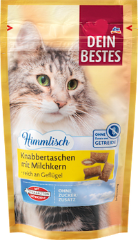 Kattensnacks, knabbelzakjes met melkkern, Hemels, 50 g