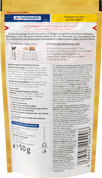 Kattensnacks, knabbelzakjes met melkkern, Hemels, 50 g