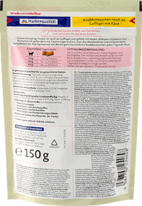 Kattensnacks rijk aan gevogelte met kaas, 150 g