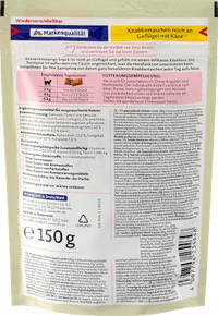 Kattensnacks rijk aan gevogelte met kaas, 150 g
