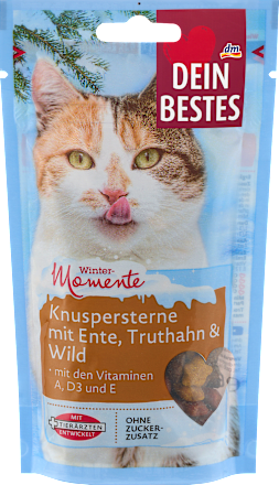 Kattensnacks krokante sterretjes met eend, kalkoen &amp; wild, 65 g
