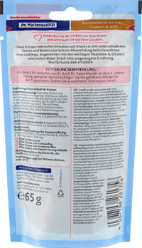 Kattensnacks krokante sterretjes met eend, kalkoen &amp; wild, 65 g