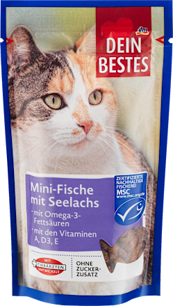 Kattenlekkernijen mini vis met koolvis &amp; omega-3 vetzuren, MSC gecertificeerd, 65 g