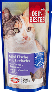 Kattenlekkernijen mini vis met koolvis &amp; omega-3 vetzuren, MSC gecertificeerd, 65 g