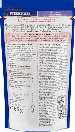 Kattenlekkernijen mini vis met koolvis &amp; omega-3 vetzuren, MSC gecertificeerd, 65 g