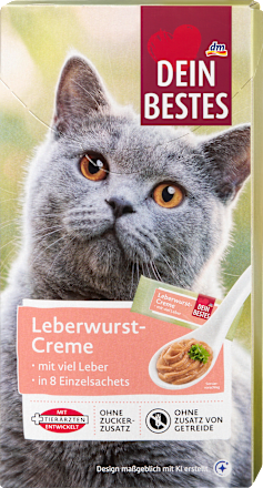 Katzensnack Leberwurstcreme (8x10 g), 80 g