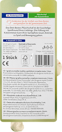 Kattenspeeltje, pluchen schaap met kattenkruid, 1 stuk