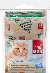 Katzenspielzeug Schmusekissen mit Katzenminze & Silver Vine, Wintermomente, 12 g Dein Bestes