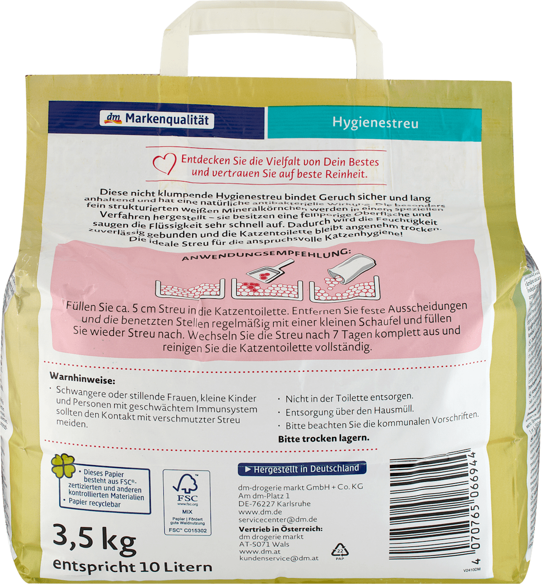Katzenstreu Comfort Hygiene, 10 l