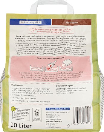 Kattenbakvulling, houtstrooisel, 10 l