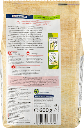 Knaagdiervoer, menu voor cavia's, natuurliefhebber, 600 g